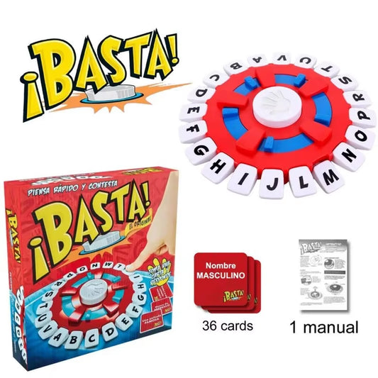 Basta Spanish Word Board Game Fast Paced Letter Vocabulary Game for Family Game Nights, Classroom Learning​
