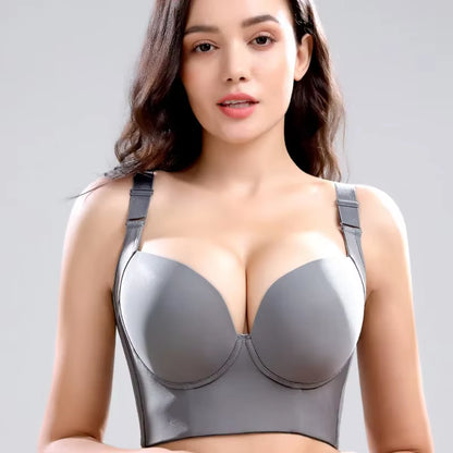 Bras for Women Sexy Push up Bra Deep Cup Hide Back Fat Underwear Shaper Incorporated Full Back Coverage Lingerie plus Size Top