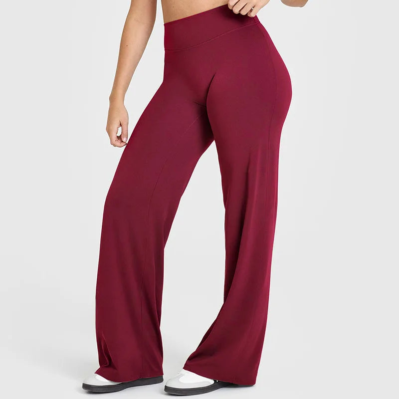 Straight-Leg Pants Ultra Soft Butter Fabric Women'S Mid-Waist Yoga Pants GYM Naked Feel Pilates Running Sport Trousers