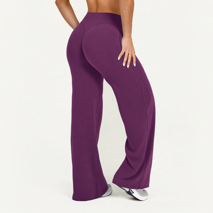 Straight-Leg Pants Ultra Soft Butter Fabric Women'S Mid-Waist Yoga Pants GYM Naked Feel Pilates Running Sport Trousers